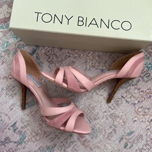 New In Box - Tony Bianco Raff Multi Pink Suede Leather Heels